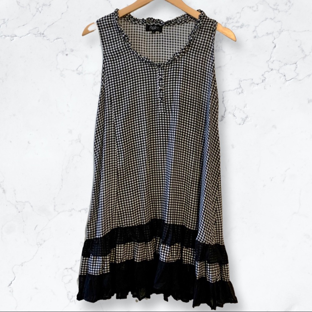 Papillon Black/white Ruffled Checked Dress